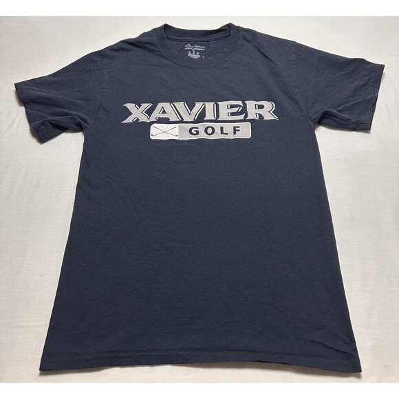 Xavier University Golf Champion Shirt Size Small Navy Cotton NCAA Musketeers - Picture 1 of 7